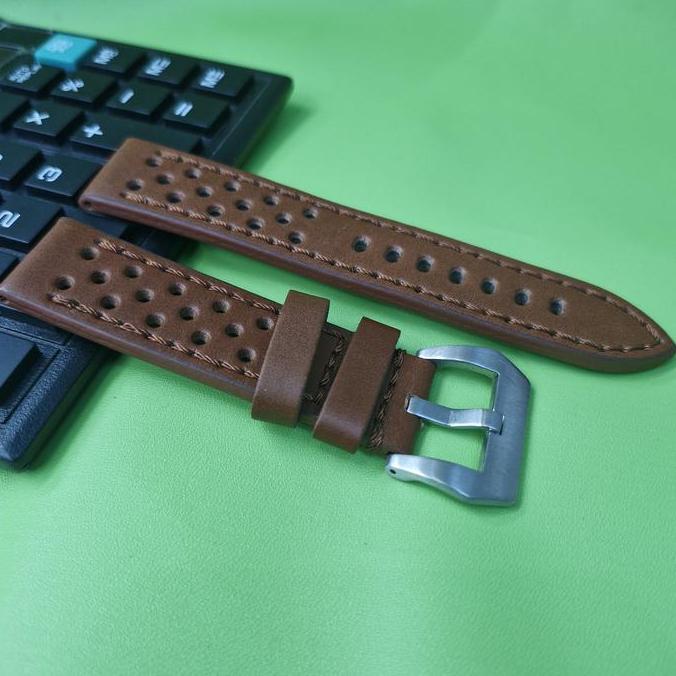 strap leather watch tali kulit jam tangan motif bolong timberland nautica police panerai fosil