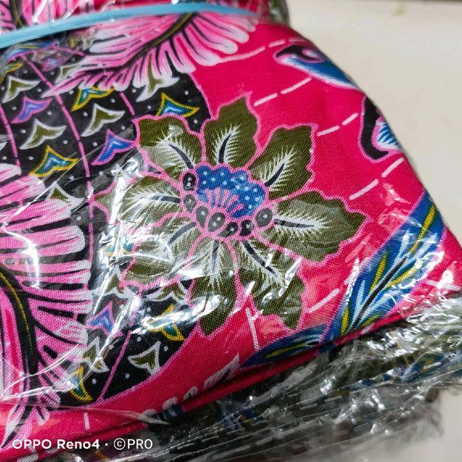 Daster Lengan Panjang Wanita Batik Kancing Katun Ungu Biru Kencana Label Gamis Busui