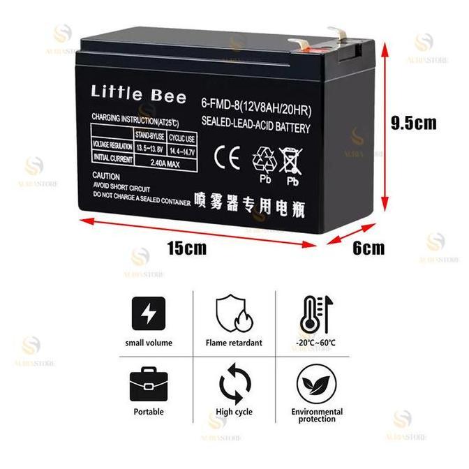Aki Sprayer Elektrik 12V 8Ah / Accu Baterai 12 Ah 12 Volt / Baterai Tangki Semprot Elektrik / Mobil 