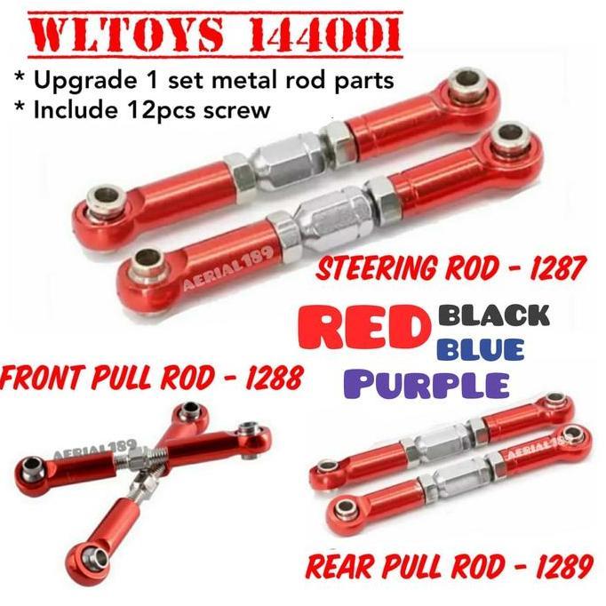 Upgrade 1 Set Rod Pull Rods Metal Wltoys Xk 144001 Rc 1/14 Buggy