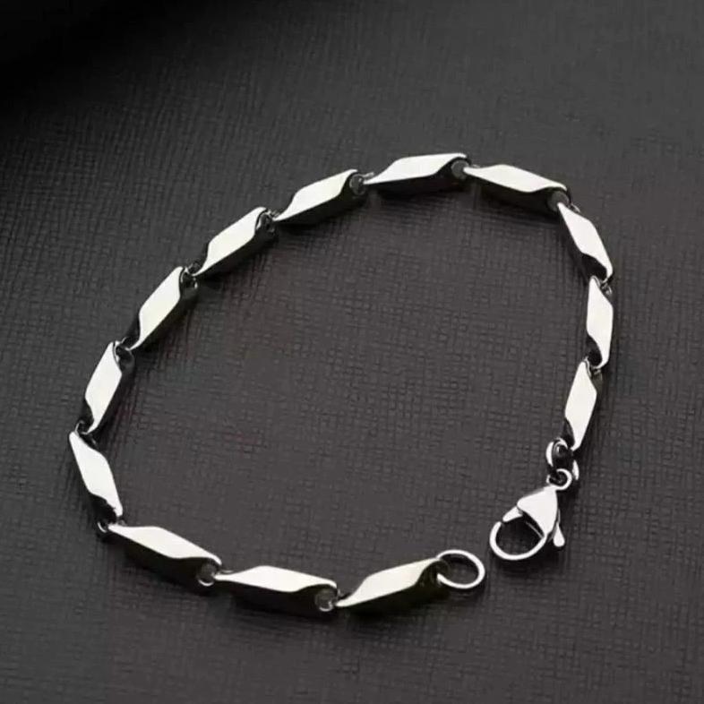 EXCLUSIVE GELANG RANTAI PADI TITANIUM ANTI KARAT