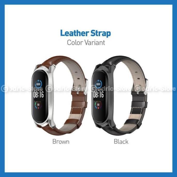 MIJOBS MiBand 5 Leather Wrist Strap Kulit for Mi Band 5 / 4 / 3