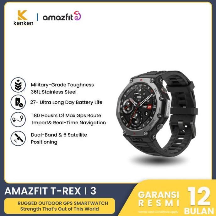 Amazfit T-Rex 2 & T-Rex Pro Smartwatch 1.39 AMOLED Garansi Resmi