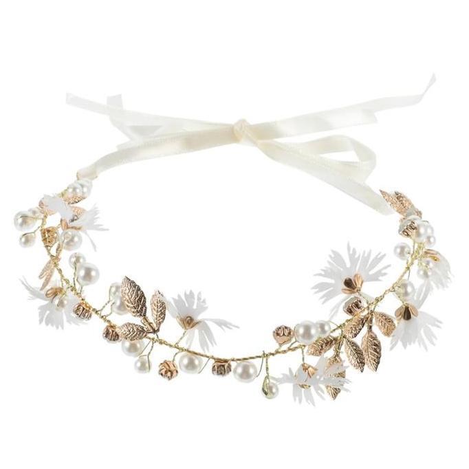 DISSORDE Mutiara Hiasan Kepala Bandana Bunga Mutiara Headpiece Hijab Bunga Bandana Mutiara Bunga