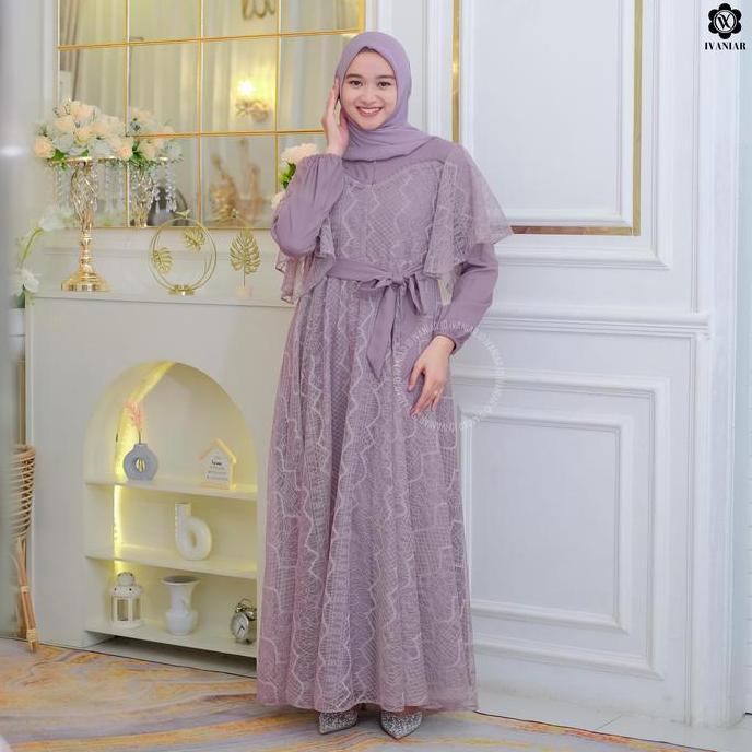 Ebijwaro- Ivaniar Dress Brukat "Amala Dress" Super Mewah Anak Cantik Gamis Muslim Pesta