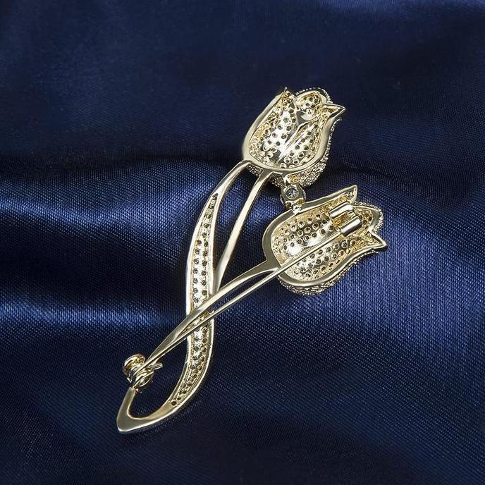 SEIRAKY Bros Bunga Wanita Multifungsi / Bros Bunga Tulip Berlian Paduan / Bros Elegan