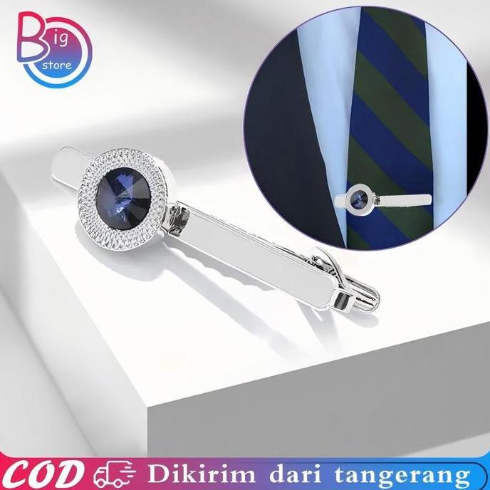 DISSORDE Jepit Dasi Pria Premium Kristal Tie Clip Dasi Penjepit Dasi Tie Clip Trendy Klip Dasi Jepit