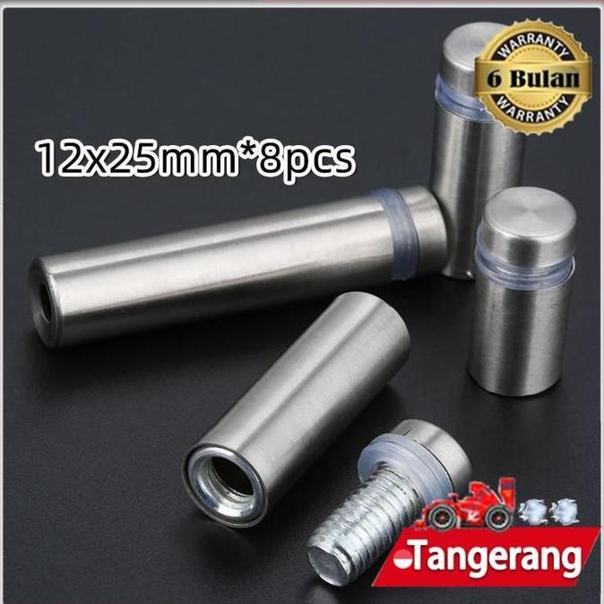 SEIRAKY 8pcs Baut Akrilik Kaca / Pen Iklan / Baut Iklan Akrilik Kaca Stainless