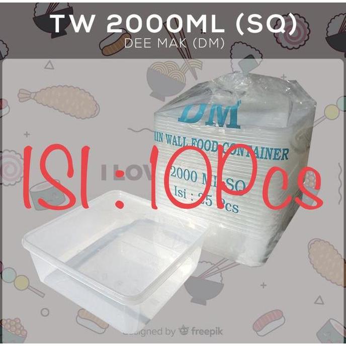 Ebyokurwa- Thinwall Dm 2000Ml Square Food Container Box