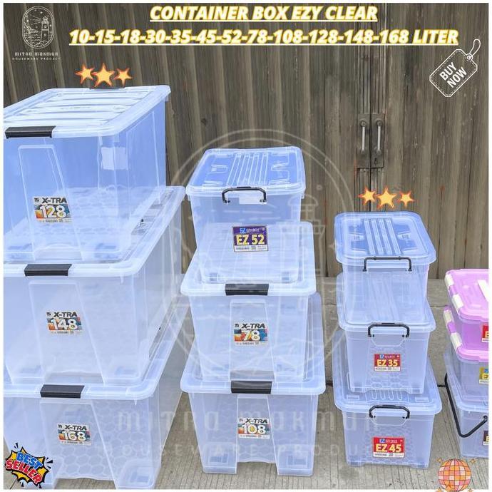 Kubika- Ezy Storage Box Container Box Ezy Transparan Ezy 10 15 18 30 35 45