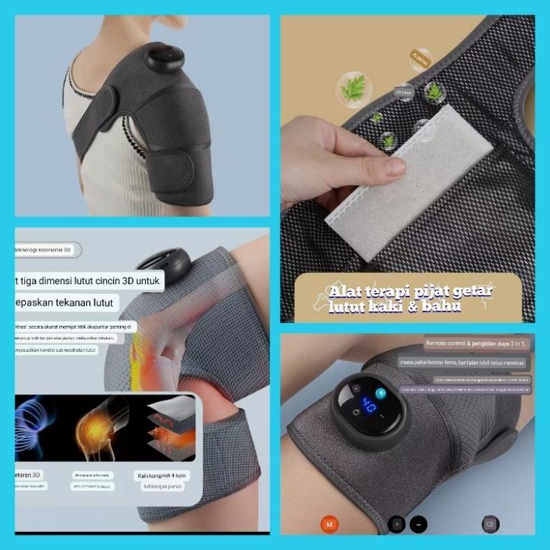 VINBAG alat terapi pijat getar lutut kaki dan bahu Alat terapi