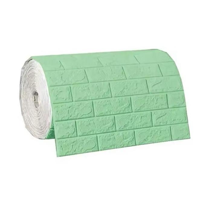 Okushonga- Wallpaper Dekorasi Dinding Roll Wallpaper 3D Foam Bata Putih