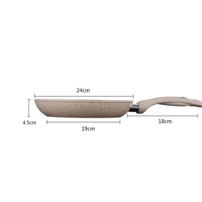Kuteka- Teflon Keramik Wajan Ful Keramik Teflon Frying Pan Ceramic Marble 24Cm
