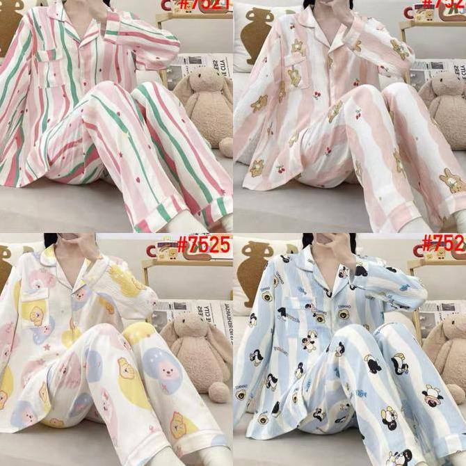 Umisuka Leisure Wear Umisuka Leisure Wear Piyama Model Korea Setelan Baju Tidur Bahan Var11447