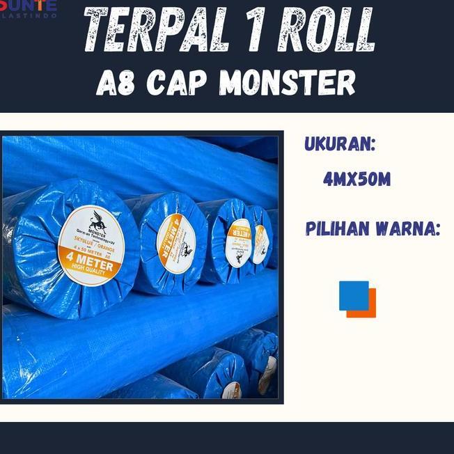 Terpal Plastik A5 Cap Monster Ukuran Roll