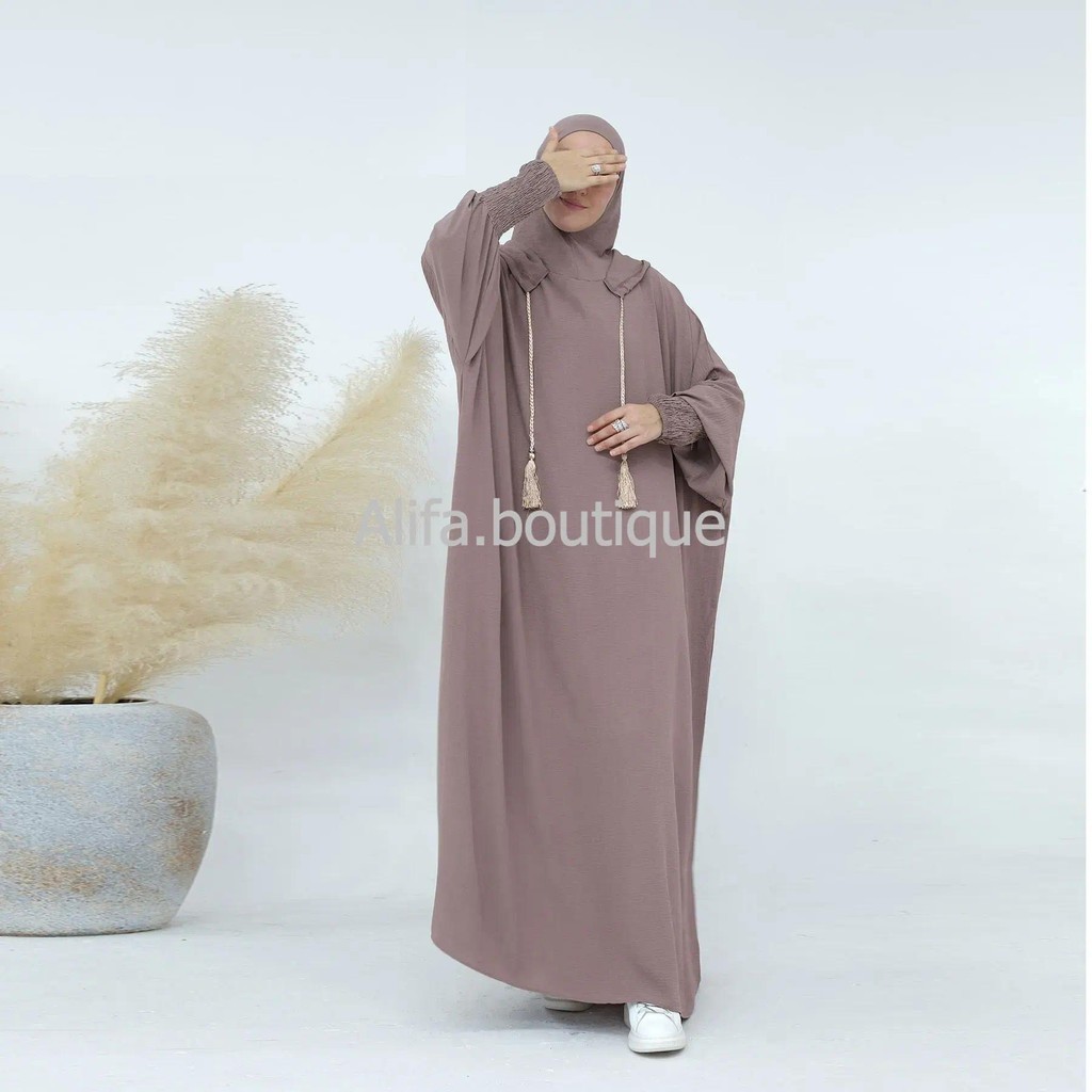 Jubah Hoodie Wanita Terbaru – Gamis Muslim Dewasa Simple & Stylish