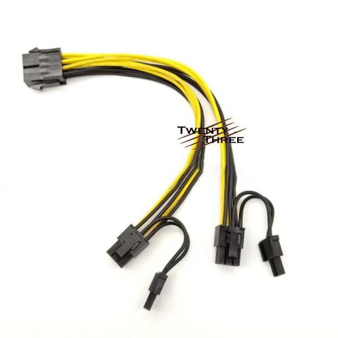 Akawaya- Kabel 8 Pin Pcie Female To Dual 6+2 Pin Cabang Splitter Power Vga