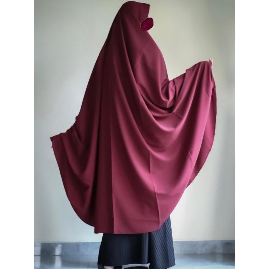 wipad khimar pad anthem kerudung bergo oval wolfis premium jumbo mahzhuuzh khimar Syari Muslim Putih