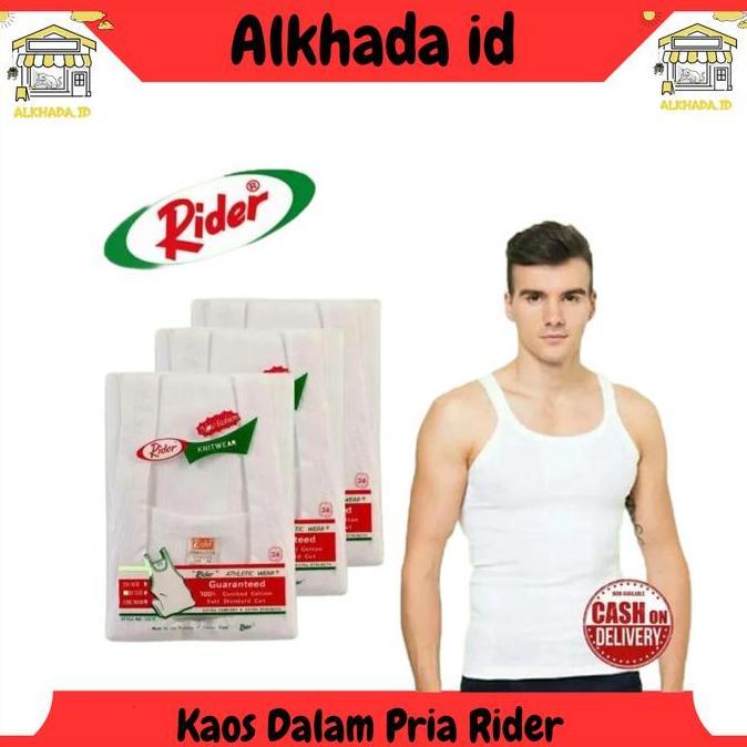 Veshje- Grosir 3 Pcs - Singlet Kaos Kutang Pria Dewasa Rider 125 B Katun Adem | Kaos Dalam Pria Dewa