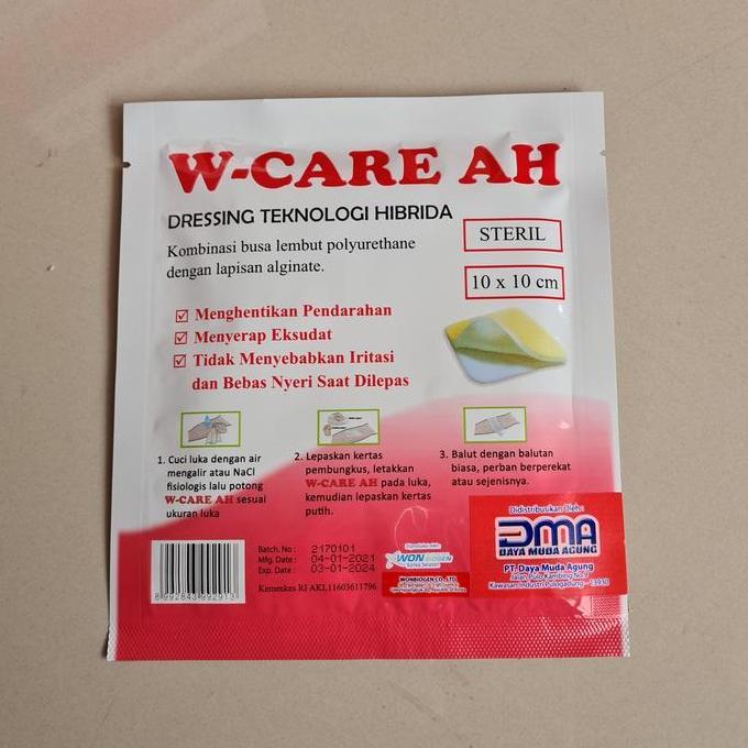 NEW W CARE AH / W-CARE AH / WE CARE AH / PERBAN LUKA FOAM DRESSING ORI