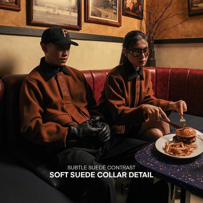 Untere- Wool Fiber Pocket Jacket Accent Suede Limited