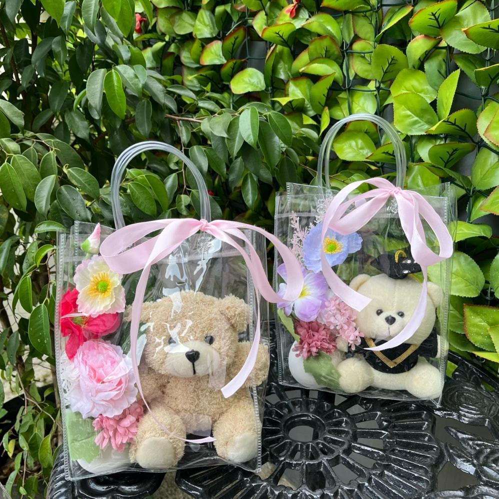 Buket Boneka Wisuda Tas Boneka Bunga Palsu Premium Ukuran Besar dan Sedang