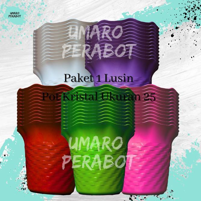 Grosir 1 Lusin Pot Kristal 25 Pot Pot Bunga Pot Plastik Umaro Perabot