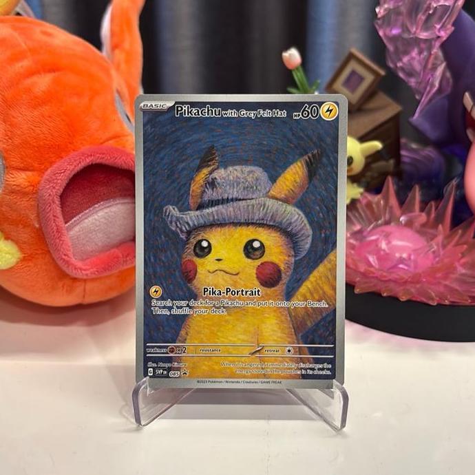 Terlaris 2023 Pokemon Pikachu With Grey Felt Hat Van Gogh Promo English Pokemon Card Tcg