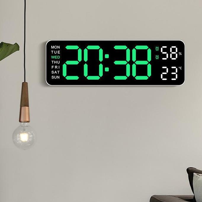 BIG SALE - Jam Digital Sederhana Multifungsi Jam Dinding atau Meja Bentuk Persegi Panjang dengan Tam
