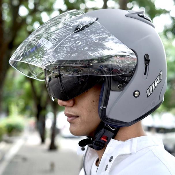 Helm Half Face Centro Double Visor G2 Mrj Gmt Pria Wanita Dewasa Sni