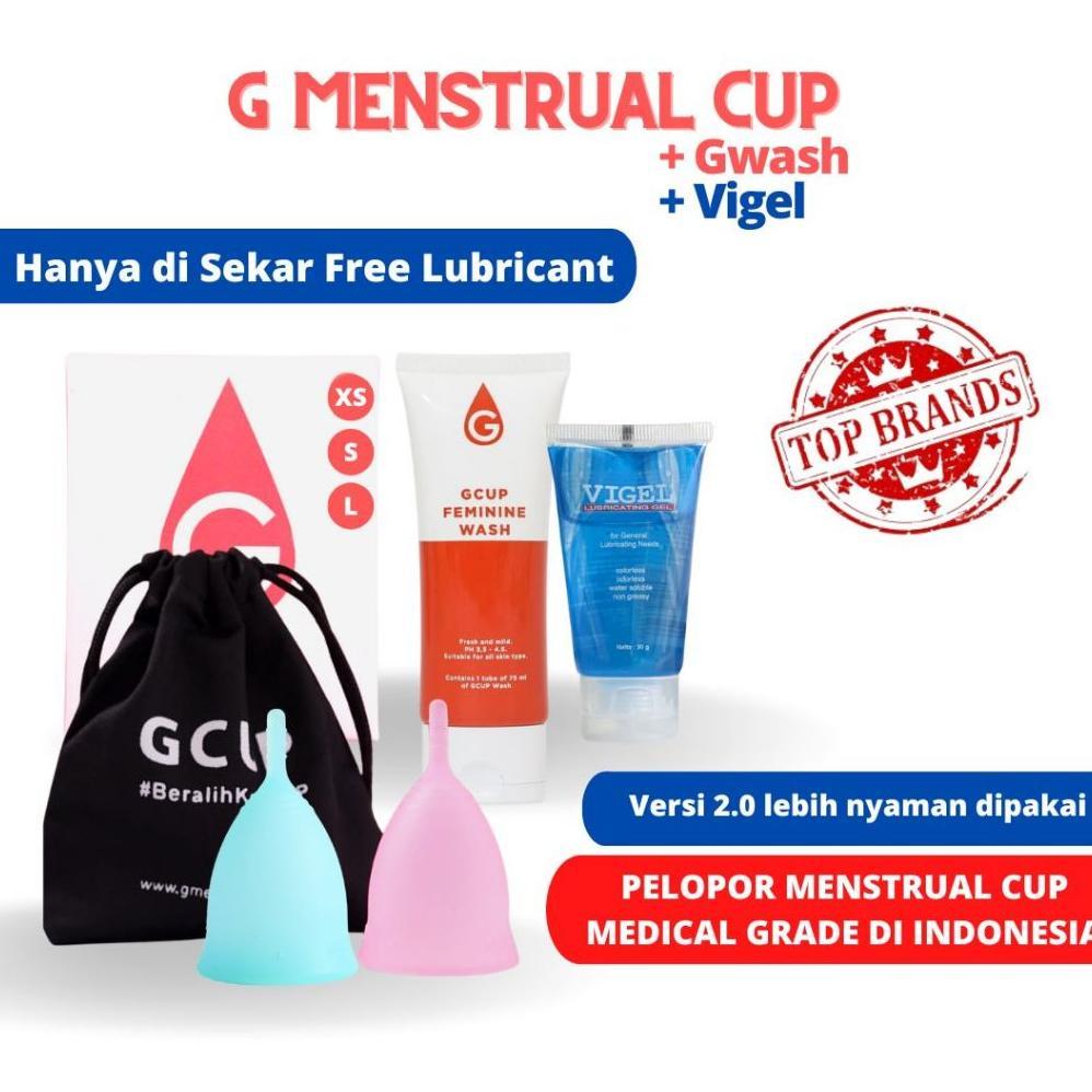 GCUP Girls Menstrual Cup + Feminine Wash + Vigel PAKET HEMAT FREE LUBRICANT 5 ML