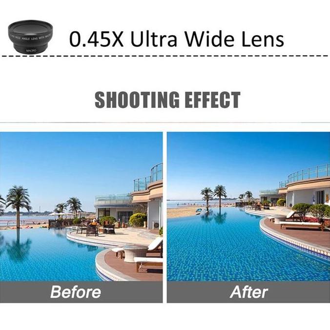APEXEL Lensa Super Wide Angle Lens + Macro Smartphone