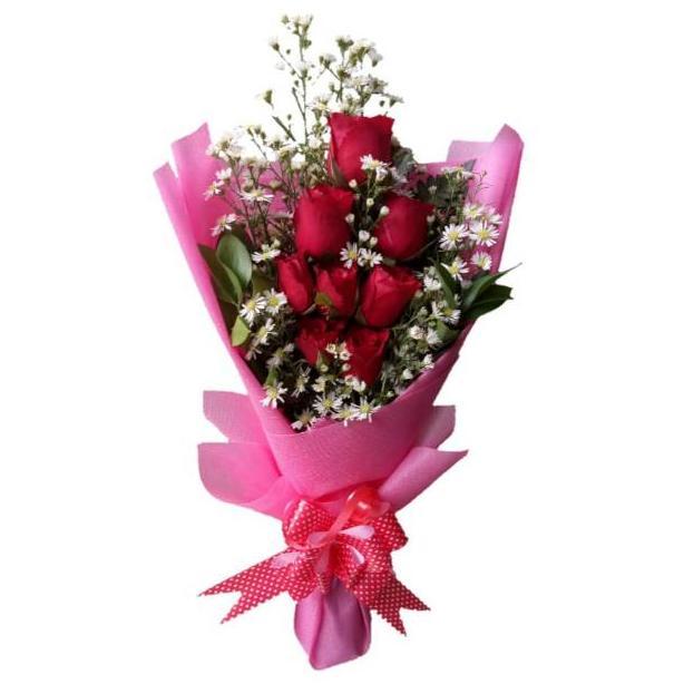 Bucket bunga mawar merah asli hadiah ulang tahun pernikahan bouquet fresh flower
