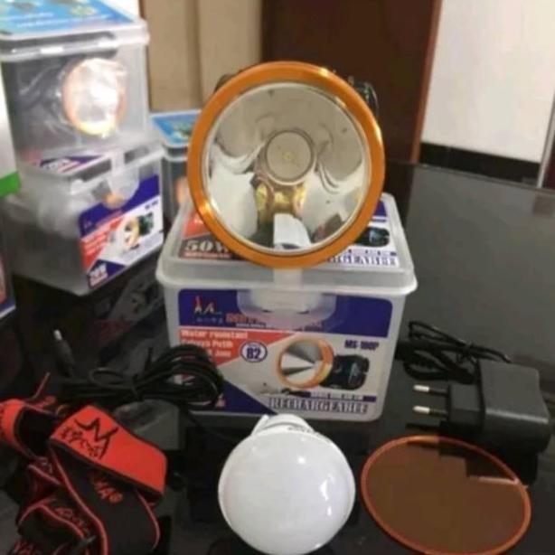 Senter kepala 50 Watt Mitsuyama / bonus bohlam