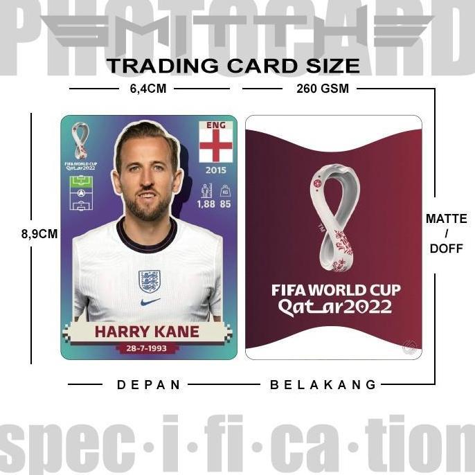 Photocard Player QATAR World Cup 2022 Unofficial Photo Card Kartu