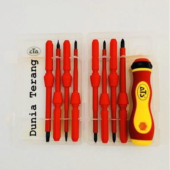 Obeng Set 8 pcs Listrik ATS Insulated Screwdriver