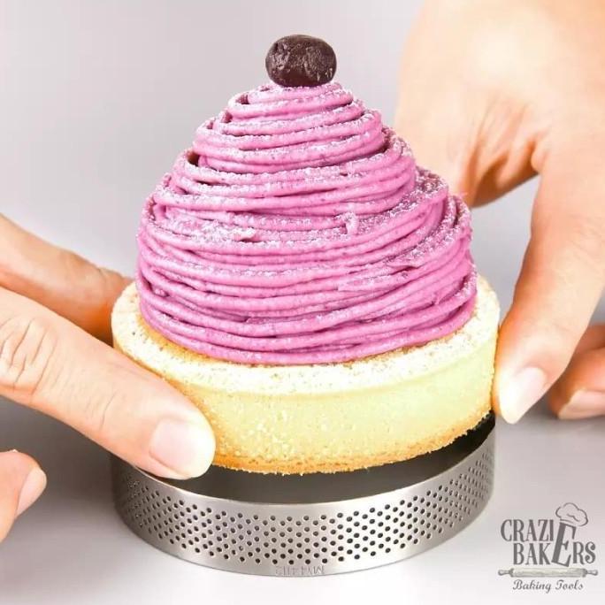 Cetakan Ring Tart/Pie Perforated Stainless Stee