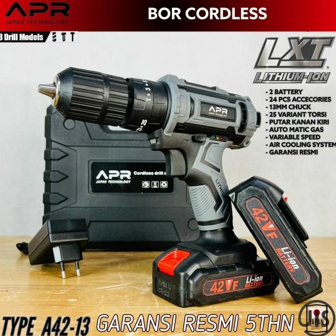 uciha type 42v impact drill baterai cordless mesin bor beton besi kayu
