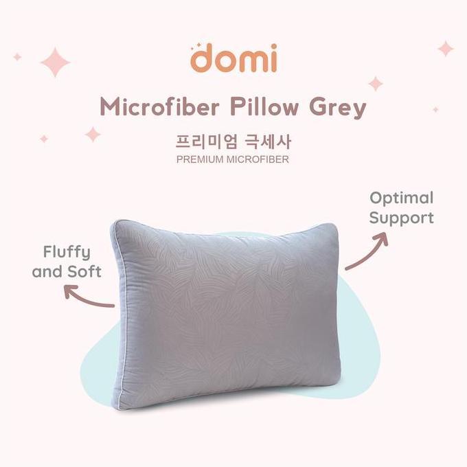 [Promo Bundling] Domi Bantal Microfiber Grey + Domi Guling Microfiber