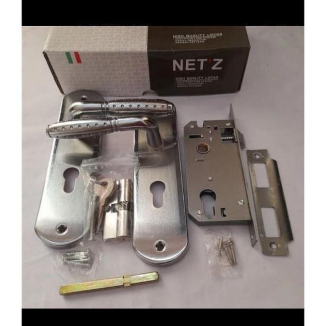 (1 SET) SLOT GANGGANG KUNCI PINTU RUMAH NETZ UKURAN TANGGUNG STAINLESS
