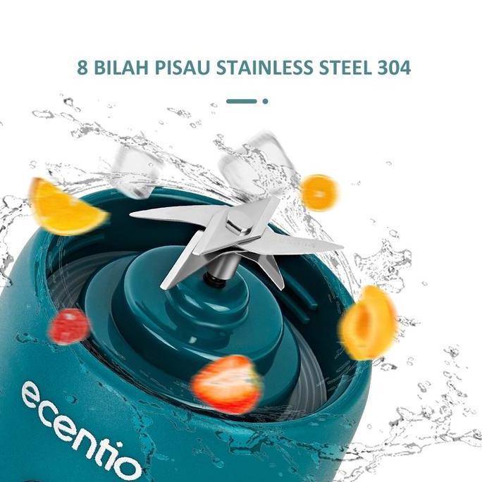 ecentio 4 Mata/8 Mata Blender 2 cangkir Mini Kaca Juice Blender