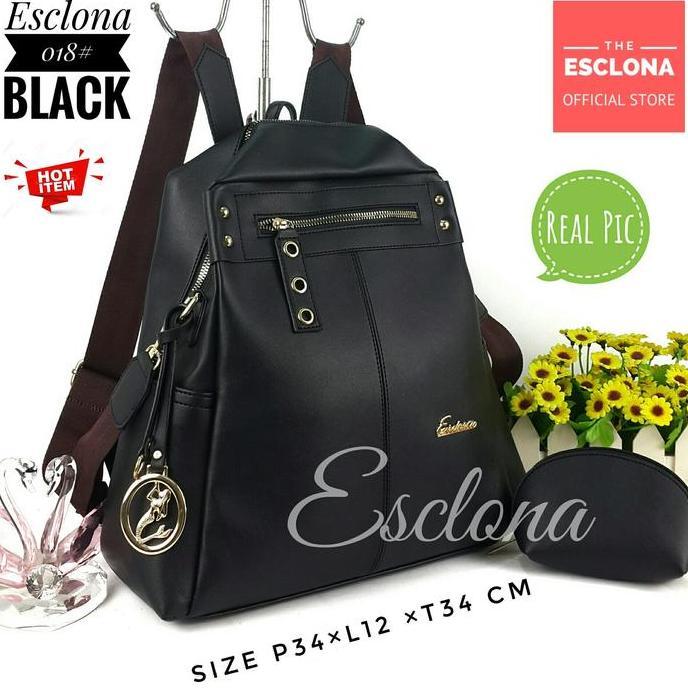 ESCLONA TAS WANITA RANSEL E018 TAS PUNGGUNG LAPTOP TAS KANTOR GENDONG KANTOR KERJA KULIAH BATAM SELE