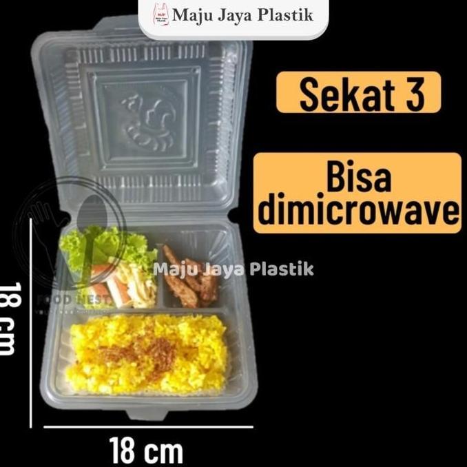 MIKA nasi SEKAT 3 isi 20 FOODGRADE/ mika BENTO bs MICROWAVE