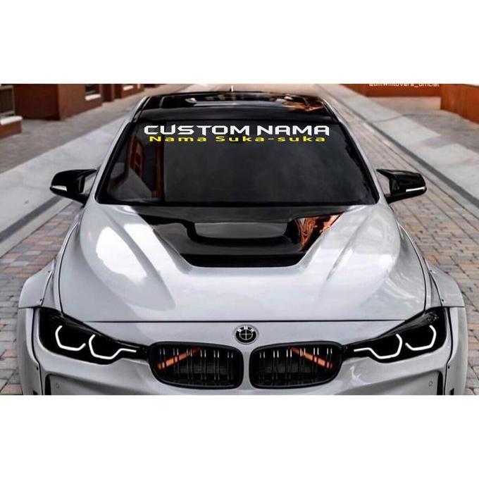 Stiker Kaca depan Mobil cutting sticker nama custom mobil