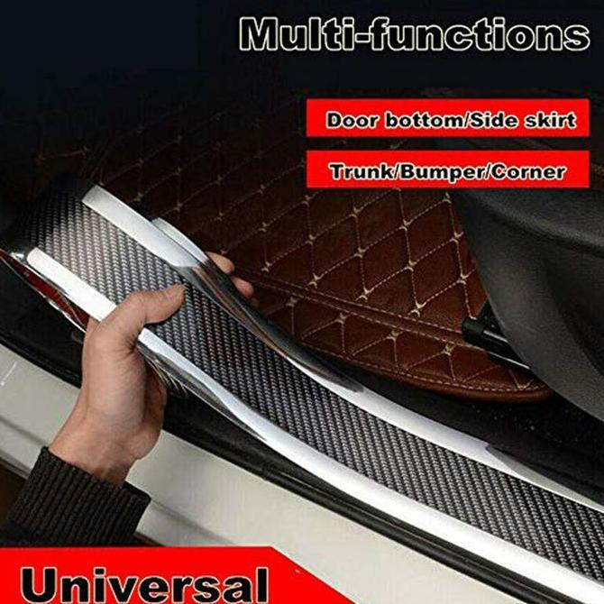 Premium Strip Sill Guard Karet Serat Karbon untuk Mobil Strip Karet