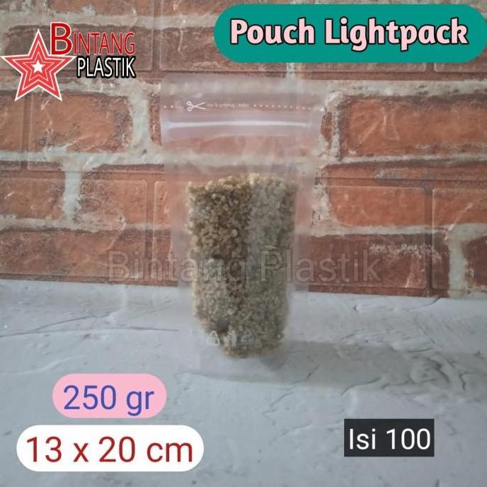 Standing Pouch LIGHTPACK 250gram 13x20 cm Plastik Klip Bening isi 100