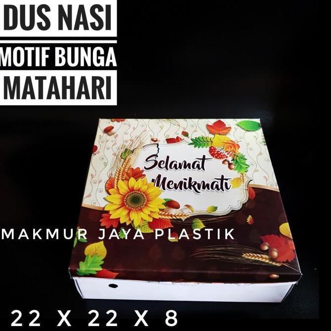 [ DNM22 - BUNGA ] KARDUS NASI MOTIF UKURAN 22 X 22