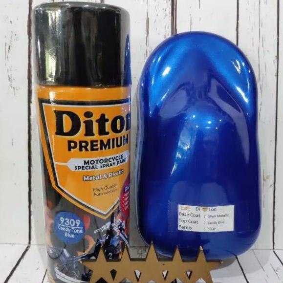 Cat Semprot Biru Candy Tone Blue 9309 Diton Premium Cat Sepeda Motor Mobil Velg Pilok Original Diton