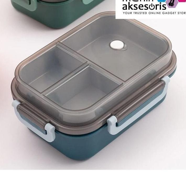 Lunch Box Bento 2 Susun 3 Sekat Free Sendok Garpu