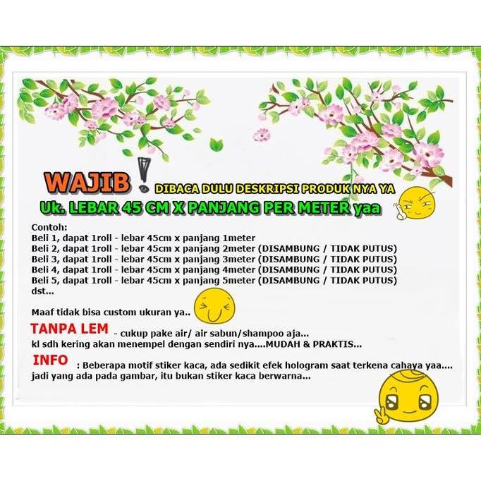 Stiker kaca jendela pintu motif premium kaca film sunblast